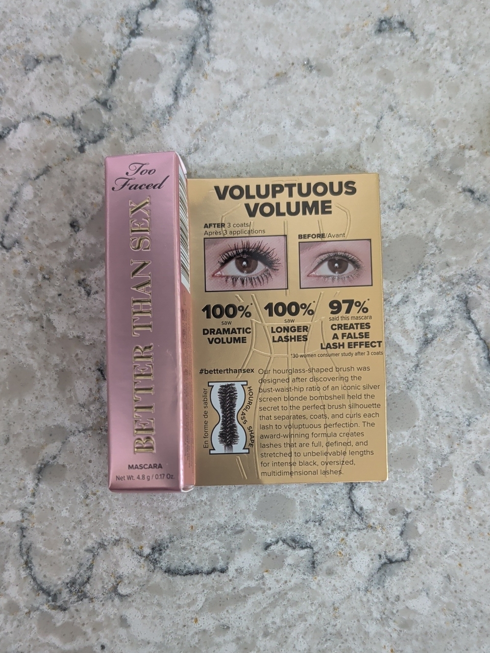 Too Faced Better Than Sex Mascara Pink and Gold Packaging